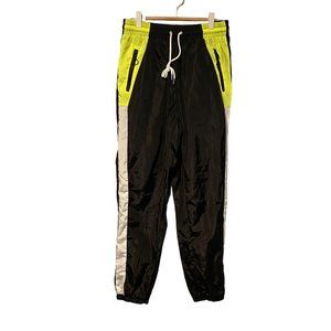 NWT New Look Sport polyester track pants size Large black and yellow